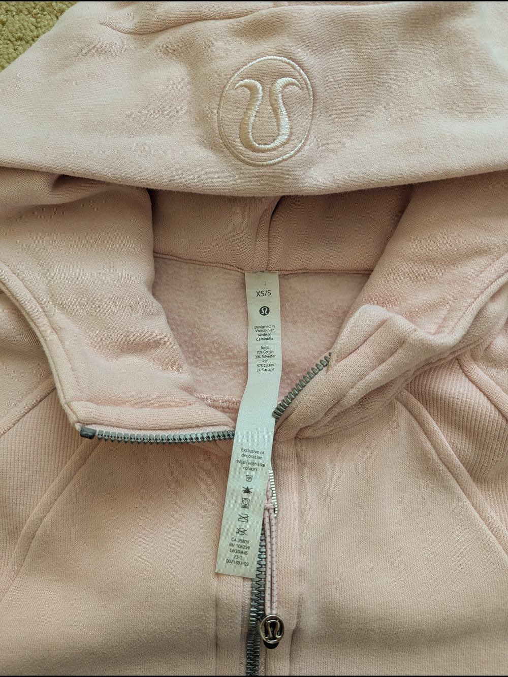 Lululemon Scuba Oversize Half Zip Hoodie Sweatshirt Strawberry Milkshake XS/S - Picture 5 of 7